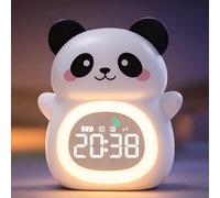 MASHI Panda Alarm Clock, Toddler Sleep Training Clock with Sun & Moon, Sleep Sound Machine, Night Lights, Alarm Clock for Kids, Ideas for Kids Child (Panda)
