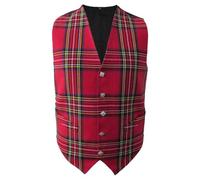 MASHI Royal Stewart Tartan Waistcoat, Traditional Scottish Vest, Sizes 38-52 (48)