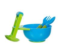 Mashing Bowl with Fork, Spoon, Hand Crusher, Cutlery, Vegetable Porridge Maker and Mill Bowl - for Vegetables, Fruit, Fish, Potato, Ginger and Garlic