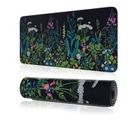MasiBloom 300 x 800 x 3 mm Large Gaming Mouse Pad Mat with Stitched Edge Non-Slip Rubber Base Washable Resilient for Desk Office Computer Laptop Mouse Pads Mats Accessory (Flower)