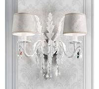 Masiero Angelis white wall light with Asfour crystals