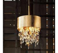 Masiero Olà S2 15 LED pendant light, Ø15cm, gold leaf/amber