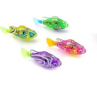 MASINIES 4pcs Swimming Robot Fish Toy for Cat and Dog with LED Light, Interactive Cat Dog Toys to Stimulate Your Pet's Hunter Instincts