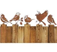 MASINIES 5Pcs Rusty Birds Metal Art, Birds Decoration Bird Silhouette with Screws,Rust Bird Tree Stake, Garden Stake,Bird Figurine Bird Ornaments For Fields,Parks,Hotel (#1)