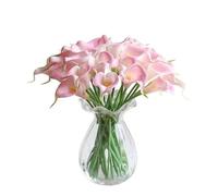 MASINIES Artificial Calla Lilies Fake Lilies Flowers Bouquet, Real Touch Calla Lily Flowers DIY Artificial Flowers for Wedding Flower Arrangement, Home Decor, Garden Party (Pink)