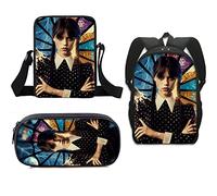 MASINIES Backpack Set, School Wednesday Bag Laptop Bag Casual Daypack Travel Backpacks with Lunch Bag Pencil Bag (#1)