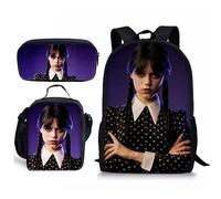 MASINIES Backpack Set, School Wednesday Laptop Casual Daypack Travel Backpacks With Lunch Bag and Pencil Case (#4)