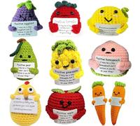 MASINIES Crochet Emotional Support Pickles Cucumber, Handmade Emotional Support Positive Potatoes Knitted Potato Pocket Hug Doll for Table (#8)