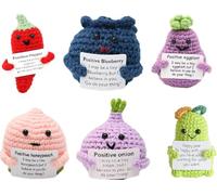 MASINIES Crochet Emotional Support Pickles Cucumber, Handmade Emotional Support Positive Potatoes Knitted Potato Pocket Hug Doll for Table (#7)