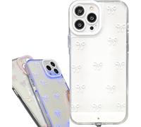 MASINIES LED Bowknot Phone Case, Luminous Bow Style Phone Case, Lights Up When A Call Comes In,Cute Glow for iPhone 17/16 Plus Pro Max White