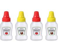 MASINIES Mini Ketchup Bottles, Sauce Containers Condiment Squeeze Bottles, Portable Ketchup Bottles Dispenser Dressing Dispensers for Lunch Box