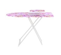 Masiunoz 36inch Ironing Board, Height Adjustable, Non-Slip and Stable, Extra Wide Ironing Board for Clothes with Folding Feet, Wooden and Iron Construction Purple