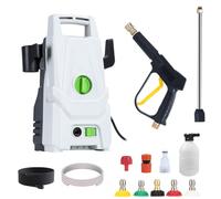 Masiunoz Car Washer, 1400W Powerful Electric High Pressure Washer, 100BAR High Pressure, 5 Colour Nozzle Options, Portable Design, for Car, Patio, Furniture and Driveway Cleaning White