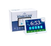 Masjidal 10" Digital Azan Clock with WiFi, Dynamic Touch Screen, Worldwide Prayer Times, Full Quran Player, Islamic Art, Streaming Halal Muslim Content: Duas, Dhikr, Surah of The Day, White (L-Shaped)