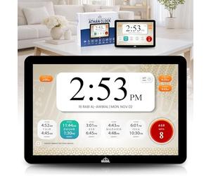 Masjidal 10" Smart WiFi Digital Azan Clock & Islamic Prayer Frame - Automatic Worldwide Prayer & Iqamah Times, Full Quran Player, Athan Alarm, Ramadan Clock, Touchscreen Muslim Home Display, Black