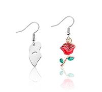 Mask and Rose Charm Earrings Theater Musical Jewelry Theater Gift, Adult Sex Toys for Women 1, Metal, stainless steel