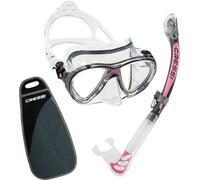 Mask and Snorkel Set, Cressi Big Eyes Evolution and Alpha Ultra Dry Pink/Clear