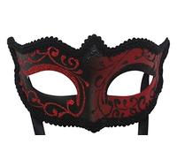 MASK & CO Mens or Women's Quality Red & Black Venetian Masquerade Party Ball Eye Halloween Mask