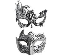 Mask Costume, Masquerade Mask Set for Couple, 2X Face Coverings with Blindfold Masquerade, Masquerade Mask Set for Him and Her, Costume Accessories for Masquerade