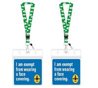 Mask Exemption Card,Includes 2Pcs Neck Lanyard Straps and 2Pcs Mask Exemption Badge,Exemption from face Covering Badge Health ID Card Hard Solid Plastic Card Bus