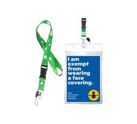 Mask Exemption Card with Lanyards,Includes 1Pcs Neck Green Lanyard Straps and 1Pcs Mask Exemption Badge , 1 pcs Waterproof Card...