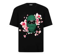Mask Flowers Print T-Shirt - male - IH NOM UH NIT - T-Shirts - Black - 2XL - Tops 2XL