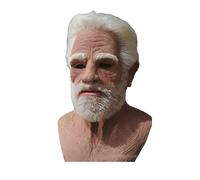 Mask For Halloween, Old Man Decor Realistic Masks Face Adults Silicone Halloween White Windproof And Neck Cover Men's Costume (002 Man,One Size)