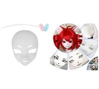 Mask-For Halloween,Theme Parties-Full-Face Design with Optimal Ventilation-One-Size Universal-Perfect for Cosplay, Anime Events,Character Transformation (White,1pc)