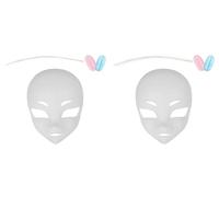 Mask-For Halloween,Theme Parties-Full-Face Design with Optimal Ventilation-One-Size Universal-Perfect for Cosplay, Anime Events,Character Transformation (White,2pcs)
