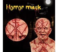 Mask Halloween Men, Smiling Demons Mask Horrible Terror Ghost Devil Scary Masks Adults Latex Full Head Realistic Masks The Fancy Dress Costume Scary Halloween Cosplay Party Props