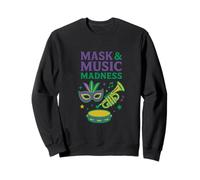 Mask & Music Madness Mardi Gras Celebration Design Sweatshirt