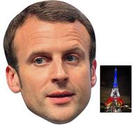 Mask Pack - Emmanuel Macron French Politician 2D Card Party Mask - includes 6x4 inch (15cm x 10cm) Star Photo