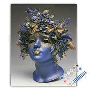 Mask Paint by Numbers for Adults Blue Paint by Numbers Kits, DIY Craft Art Painting Kit Gifts Hobbies for Adults Women, with Brushes Acrylic Pigment for Home Wall Decor 100x135cm Without Frame ukA-132