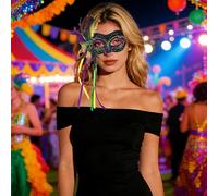 Mask Product for Carnival, Multi-Layer, Elegant Half Face Mask for Festive Occasions, Everyday Use (BK1, One Size)