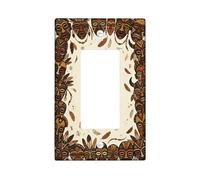 Mask Single Rocker Light Switch Cover, Tribal Bohemian Feather Leaf N/a Brown Plastic Standard Size Accents Wall Switch Plates for Home Living Room New Apartment Decor