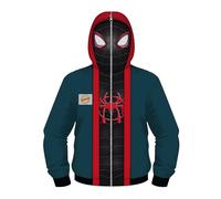 (Mask style, 12-13Years) Spider-man: Across The Spider-verse Miles Morales Cosplay Hoodies Jacket Spiderman Into The Spider Kids Coat Boys Girls Hooded Tops Outwear
