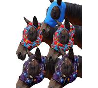 Mask Tech Horse Fly Mask 5 Pack - Stretchy Elastic Fly Masks with Ears, Breathable Soft Mesh, 3D Eye Clearance & UV Protection, Easy Slip-On for Daily Turnout-Large,Combo 13
