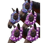 Mask Tech Horse Fly Mask 5 Pack - Stretchy Elastic Fly Masks with Ears, Breathable Soft Mesh, 3D Eye Clearance & UV Protection, Easy Slip-On for Daily Turnout-Large,Combo 21