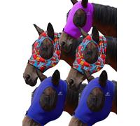 Mask Tech Horse Fly Mask 5 Pack - Stretchy Elastic Fly Masks with Ears, Breathable Soft Mesh, 3D Eye Clearance & UV Protection, Easy Slip-On for Daily Turnout-Medium,Combo 11