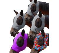 Mask Tech Horse Fly Mask 5 Pack - Stretchy Elastic Fly Masks with Ears, Breathable Soft Mesh, 3D Eye Clearance & UV Protection, Easy Slip-On for Daily Turnout-Medium,Combo 8