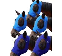 Mask Tech Horse Fly Mask 5 Pack - Stretchy Elastic Fly Masks with Ears, Breathable Soft Mesh, 3D Eye Clearance & UV Protection, Easy Slip-On for Daily Turnout-Medium,Combo 4
