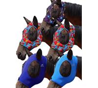 Mask Tech Horse Fly Mask 5 Pack - Stretchy Elastic Fly Masks with Ears, Breathable Soft Mesh, 3D Eye Clearance & UV Protection, Easy Slip-On for Daily Turnout-Large,Combo 15