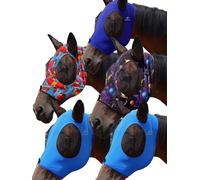 Mask Tech Horse Fly Mask 5 Pack - Stretchy Elastic Fly Masks with Ears, Breathable Soft Mesh, 3D Eye Clearance & UV Protection, Easy Slip-On for Daily Turnout-Large,Combo 14