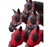 Mask Tech Horse Fly Mask 5 Pack - Stretchy Elastic Fly Masks with Ears, Breathable Soft Mesh, 3D Eye Clearance & UV Protection, Easy Slip-On for Daily Turnout-Medium,Combo 10