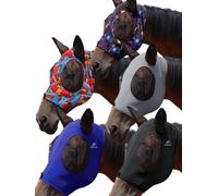 Mask Tech Horse Fly Mask 5 Pack - Stretchy Elastic Fly Masks with Ears, Breathable Soft Mesh, 3D Eye Clearance & UV Protection, Easy Slip-On for Daily Turnout-Medium,Combo 1