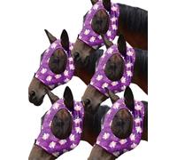 Mask Tech Horse Fly Mask 5 Pack - Stretchy Elastic Fly Masks with Ears, Breathable Soft Mesh, 3D Eye Clearance & UV Protection, Easy Slip-On for Daily Turnout-Large,Combo 22