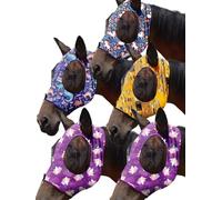 Mask Tech Horse Fly Mask 5 Pack - Stretchy Elastic Fly Masks with Ears, Breathable Soft Mesh, 3D Eye Clearance & UV Protection, Easy Slip-On for Daily Turnout-Large,Combo 19