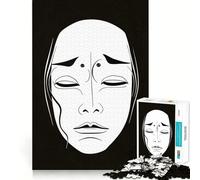 Mask Traditional Japan Adult Jigsaw Puzzle1000 Pieces Decompress Game True Detail Playful Challenge Night Play (38x52cm)