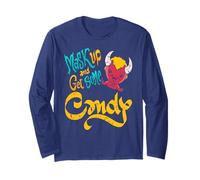 Mask Up Devil Mischief Candy Run Halloween Humor Long Sleeve T-Shirt