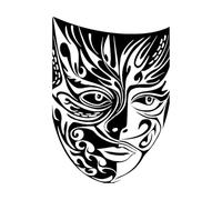 Mask Wall Stickers Masquerade Theatre Decoration Arts Pattern Vinyl Wall Decal Home Decor Living Room Bedroom Background Small - 30x42cm